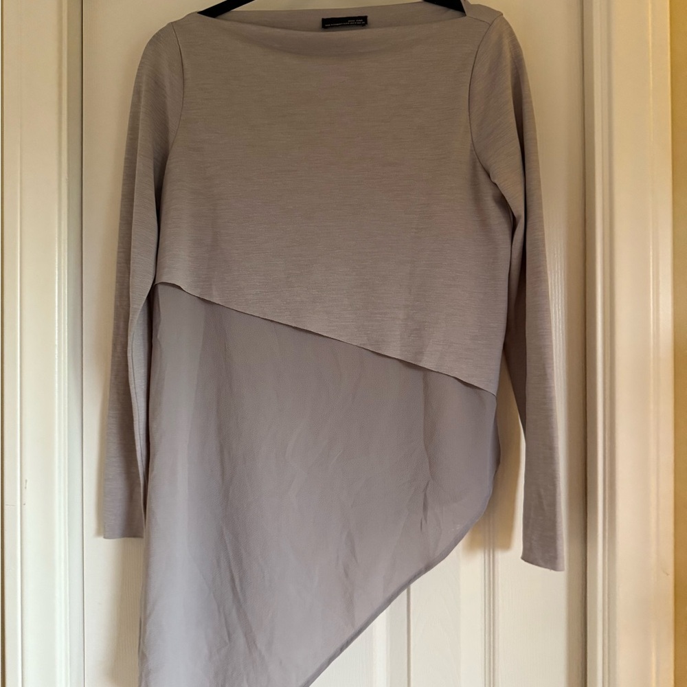 Zara Asymmetrical Gray Blouse